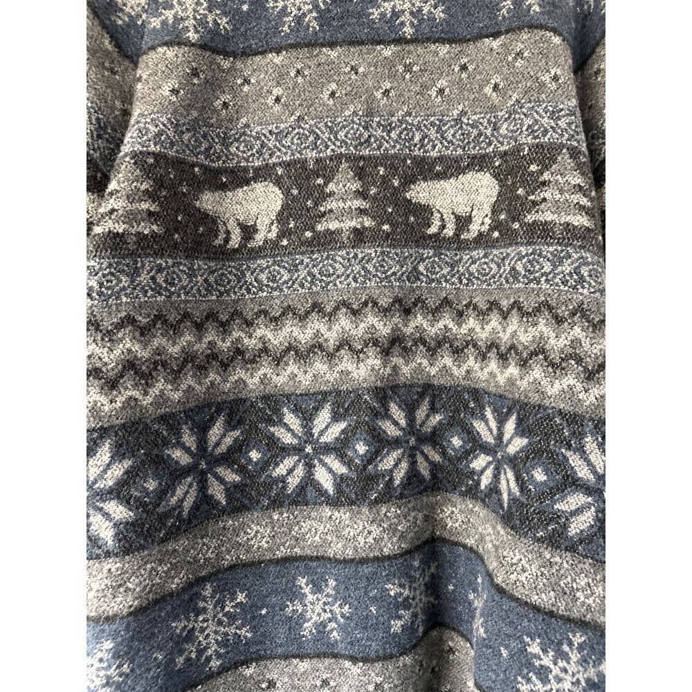 Vintage Wooded River Wool Blend Coat Size L Western Polar Bear Snowflake Winter - Picture 3 of 6